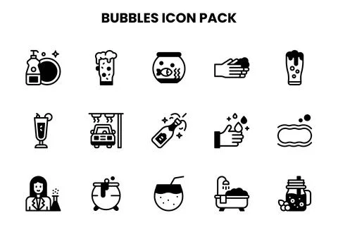 Bubbles DuoTone Collection Icons Pack Иллюстрация