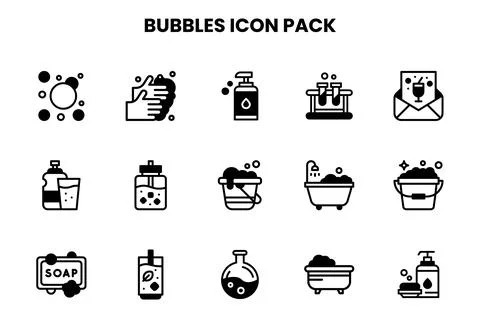 Bubbles DuoTone Collection Icons Pack Ilustración de archivo