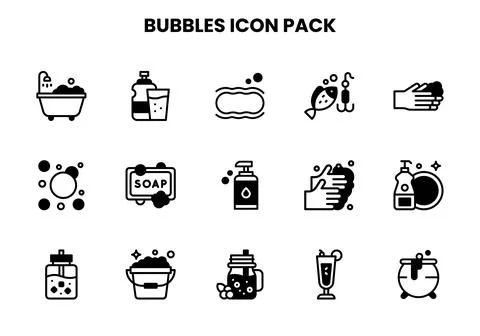 Bubbles DuoTone Graphics Icons Pack Ilustração Stock