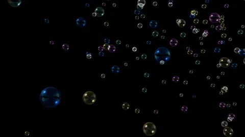 Bubbles Falling Slowly from Above at an Angle Stock Footage 327528822