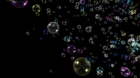 Bubbles Falling Slowly from Above at an Angle Stock Footage 327529046