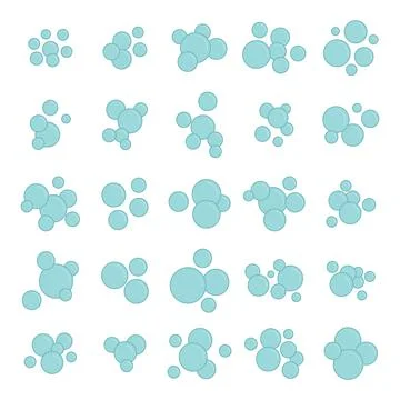 Bubbles flat icons object vector set collection イラスト素材