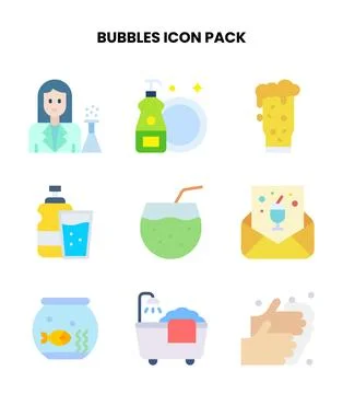 Bubbles Flat UI Icons Pack Ilustração Stock