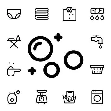Bubbles flat vector icon in laundry pack 스톡 일러스트