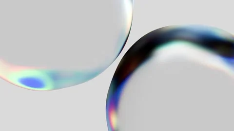 Bubbles float and move while reflecting light and colors Stock Footage 332420070