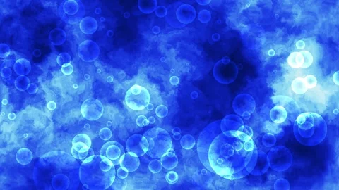 Bubbles float on a blue gradient background with reflected light. Stock Footage 251730597