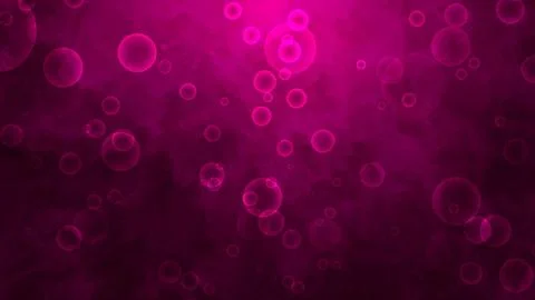 Bubbles float on a pink gradient background with reflected light. Stock Illustration