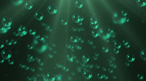 Bubbles float to the surface of green water Видео 63395538