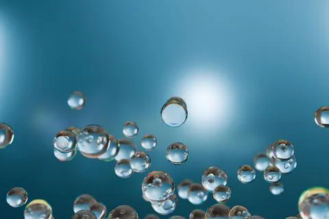 Bubbles float in water, creating a serene underwater scene Illustrazione stock