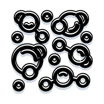 Bubbles floating abstract flat design icon concept Stock Illustration
