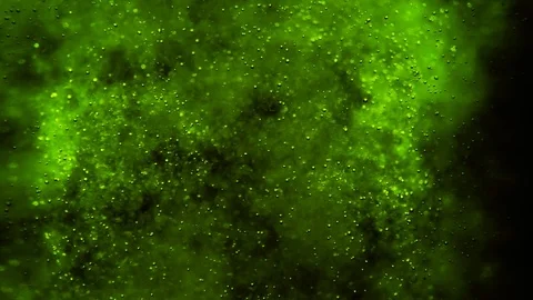 Bubbles floating in the amazing deep structured toxic green liquid. Stock Footage 79844037
