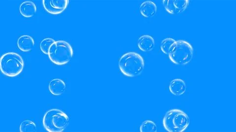 Bubbles Floating in Bright Blue Water Background. 스톡 일러스트