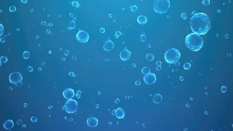 Bubbles Floating in Clear Blue Water Under Bright Sunlight During Midday Stock-Illustration