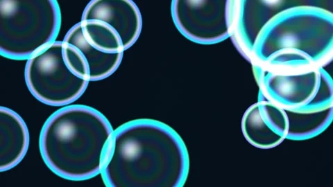 Bubbles floating in a dark background with bright light Vídeo Stock 338013519