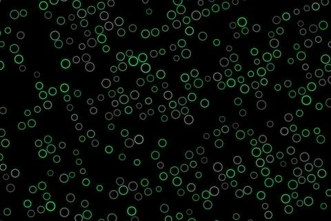 Bubbles floating in dark background with green accents Illustration