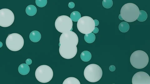 Bubbles floating on dark green background. 2d animation Stock-Footage 346283470