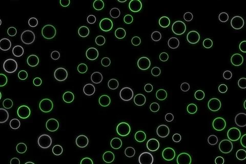 Bubbles floating in dark space with green accents Stock Illustration