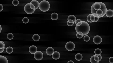 Bubbles floating in dark water with soft light background during gentle motio Stock Footage 341541915