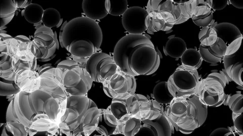 Bubbles floating in dark water with soft light creating ethereal atmosphere.. Video stock 341656923