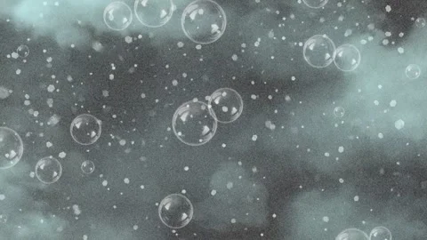 Bubbles Floating in Gray Smoke Animation Clip Video stock 328899847