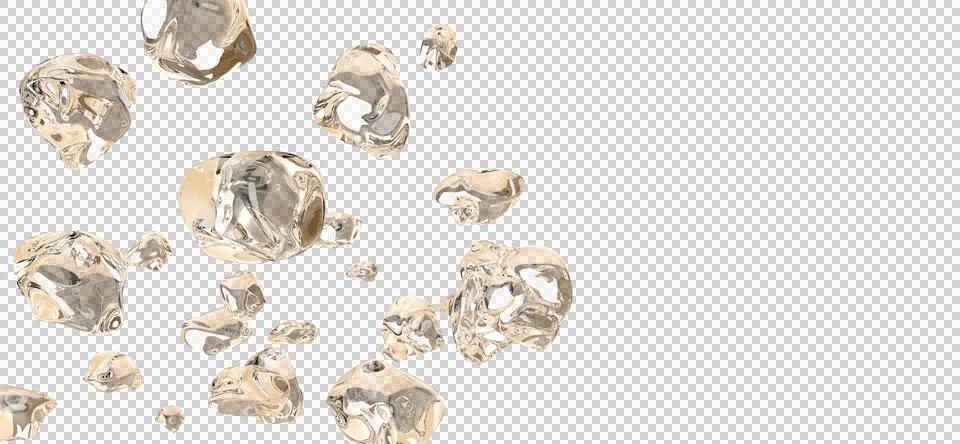 Bubbles Floating Isolated on Transparent Background Stock Photos