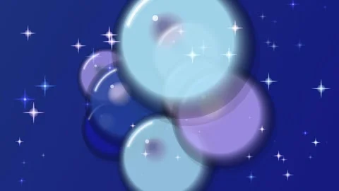 Bubbles Floating in Space with Stars. Stock Footage 329470339