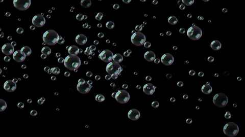Bubbles Floating Upwards Animated on Black Background Stock-Footage 336704378
