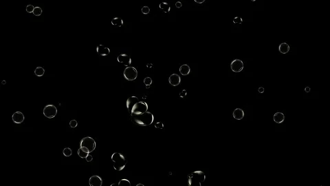 Bubbles floats and moves on the black background dynamic loop footage Stock Footage 327568803