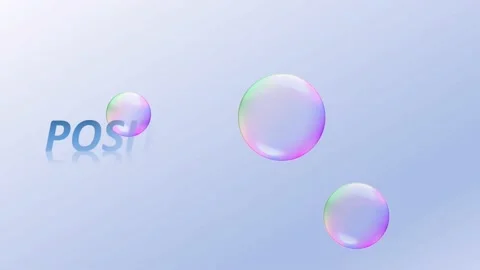 Bubbles fly and burst at the end with the word 'Positive Thinking' Stock Footage 155798832