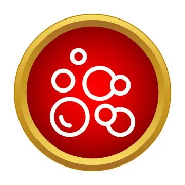 Bubbles, foam, or soap icon in red circle Stock Illustration