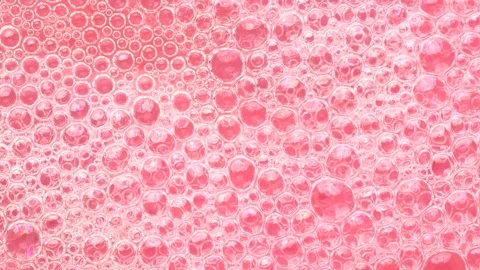 Bubbles foam on a pink background, macro. Stock Footage 293736656