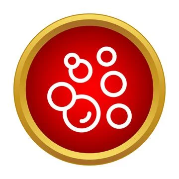 Bubbles foam soap clean red button icon Stock Illustration