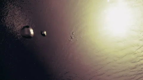 Bubbles Gently Moving Upwards from an Underwater POV. Stock-Footage 51259133