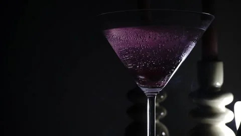 Bubbles in a Glass with Aromatherapy Smoke on Dark Background Stock Footage 300890660