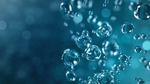 Bubbles going up in slow motion in 4K Stock Footage