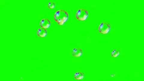 Bubbles Green Screen Floating  Animation Effect Video Stock Footage 322152232