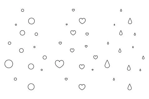 Bubbles, hearts, drops, doodle style vector elements set Stock Illustration
