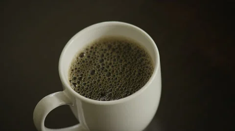 Bubbles in Hot Coffee 2 Stock Footage 35312489