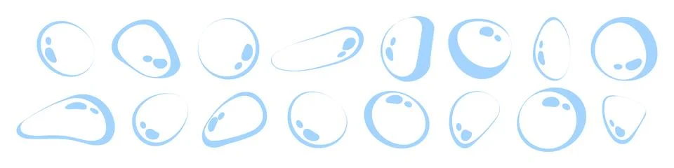 Bubbles icon set. Cartoon bubbles of water or soda. Vector illustration Stock Illustration