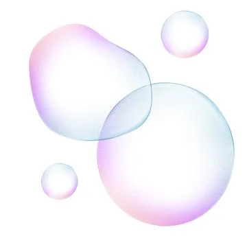 Bubbles illustration, graphic abstract soap bubble clipart. Trendy graphics Stock Illustration