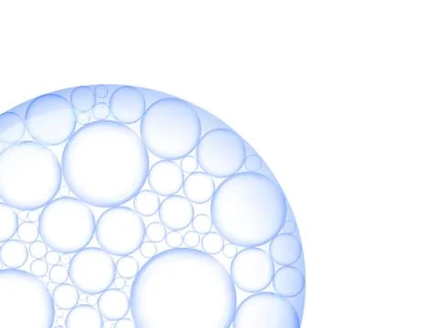 Bubbles inside big bubble on white background Foto stock