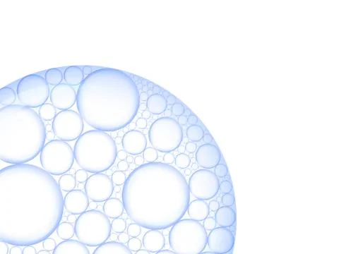 Bubbles inside big bubble on white background Foto stock