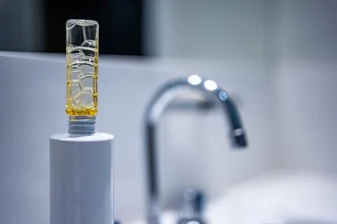 Bubbles inside a plastic bottle. Stock Photos