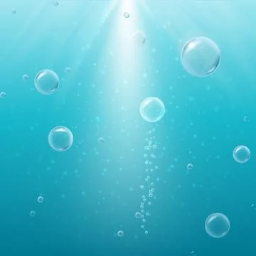 Bubbles in light sunny water. Stock Illustration