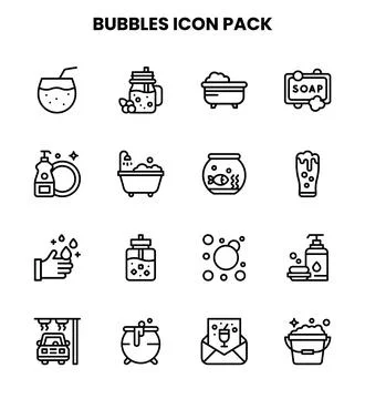 Bubbles Line SVG Icons Pack Иллюстрация