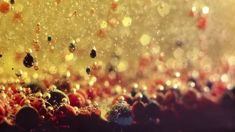 Bubbles in liquid colorful abstract Stock Footage 104710788