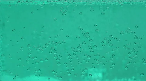 Bubbles in the liquid container glass ascend Stock Footage 68280420