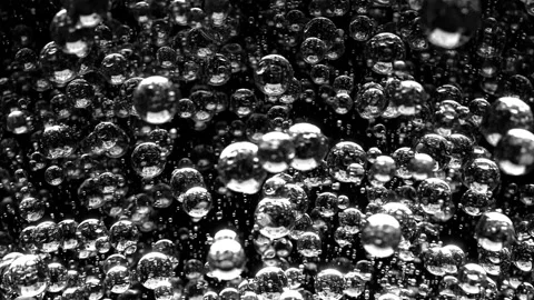 Bubbles of liquid. Drops. Water. Video stock 236501949
