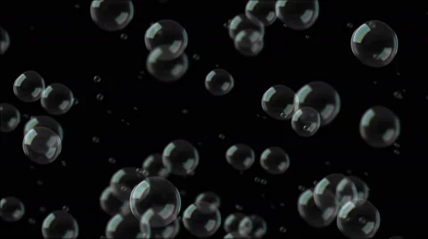 Bubbles loop floating on black Stock Footage 63749359