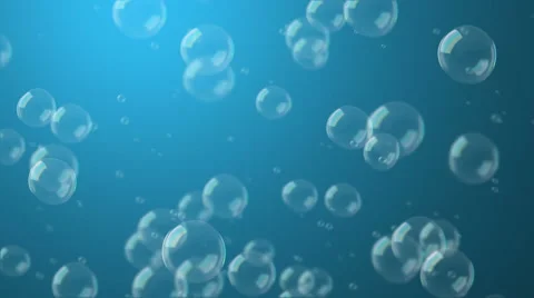 Bubbles loop floating on blue Stock Footage 63753018